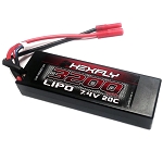 Hexfly 2 cell 7.4V 3200mAh 20C LiPo Battery(Hard Case) (Banana Connector)