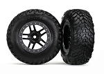 SCT Off-Road Racing Tires on Black SCT Split Spoke, Satin Chrome Beadlock Style Wheels (4WD F/R, 2WD Rear) (TSM Rated)