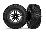 SCT Off-Road Racing Tires on Black SCT Split Spoke, Satin Chrome Beadlock Style Wheels (2WD Front)