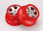 Wheels, SCT Satin Chrome w/ Red Beadlock, Dual Profile (2.2