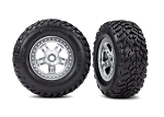 Tires & Wheels, Assembled, Glued (SCT, Satin Chrome, Beadlock Style Wheels, Dual Profile (2.2