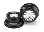Wheels, SCT Split-Spoke, Satin Chrome, Black Beadlock Style, Dual Profile (2.2