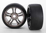 Tires & Wheels, Assembled, Glued (Split-Spoke, Black Chrome Wheels, Slick Tires (S1 Compound), Foam Inserts) (Rear) (2)