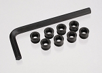Aluminum Caps, Pivot Ball (Threaded Aluminum, Hard-Anodized with PTFE-Coating) (8)/ Hex Wrench, 5mm