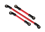 Steering Link, 5x117mm (1)/ Draglink, 5x60mm (1)/ Panhard Link, 5x63mm (Red or Blue - Powder Coated Steel) (Assembled with Hollow Balls) (For use with #8140R TRX-4 Long Arm Lift Kit)