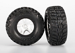 Kumho S1 Ultra-Soft Off-Road Racing Tires on SCT Split-Spoke Satin Chrome, Black Beadlock Style Wheels