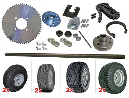1" Live Axle Kit  - Complete (#35 Chain)