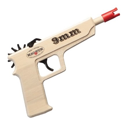9mm Toy Wooden Rubberband Pistol