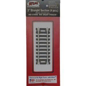 HO Code 100 3'' Straight/4pk 