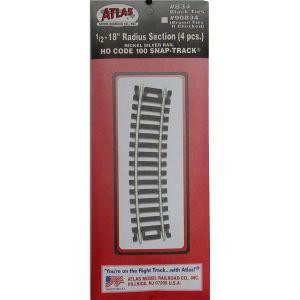 HO Code 100 1/2-18'' Radius/4pk 