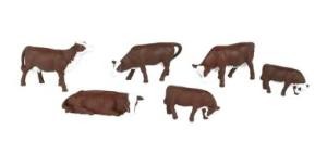 HO Cows/brn&wht/6pc 