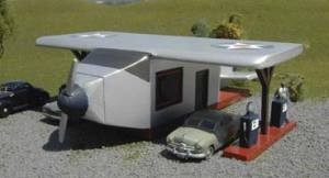 HO Roadside USA Airplane Gas Station 