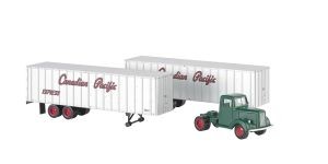HO 1950s CP Truck Cab w/2 Trailers 