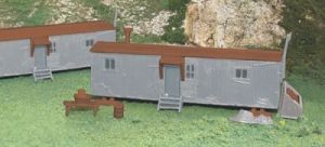 HO Plasticville Railroad Work Sheds/2pc Railroad Work Sh 