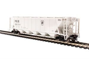 HO H32 Cvd.Hopper PRR/gry w/PRR & black keystone/4pk 
