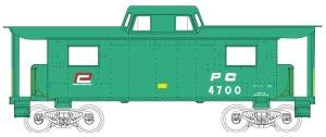 HO N8 Caboose PC #4700/Red P Logo 