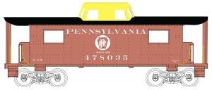 HO N8 Caboose PRR #478035/Circle Keystone Red/Yel Cupola 