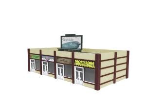 HO Suburban Strip Mall - Built Up 