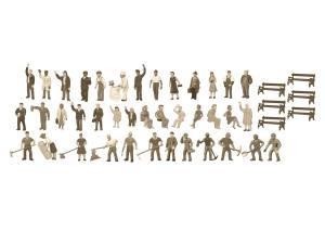 HO Unpainted Figure Assortment 48pc 