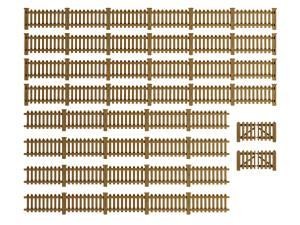 HO Picket Fence - Brown 