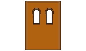 HO DPM 2-Story Wall Arched Upper 2-Windows 