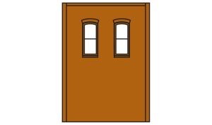 HO DPM 2-Story Wall Upper 2 Rectangular Windows 