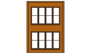 HO DPM 2-Story Wall Victorian Windows 