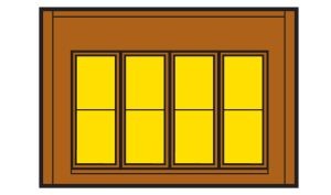 HO DPM 1-Story Wall Victorian Windows 