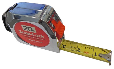 Mitutoyo 20 Ft. Tape Measure - "Metal-Look" Case  (1'' Width) 