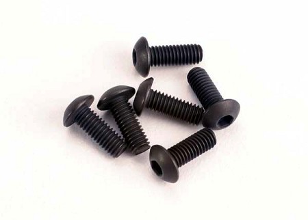 3x8mm Button Head Machine Screws (Hex Drive) (6)
