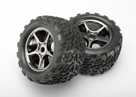 Gemini 3.8" Black Chrome Wheels & Talon Tires (2)