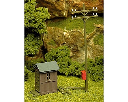 HO Telephone Shanty & Pole Kit 
