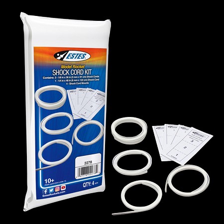 Shock Cords & Mount Pack, for Model Rockets