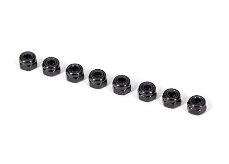 3mm Black Nylon Locking Nuts (8)