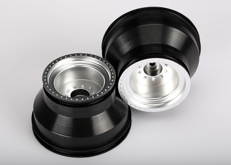 Dual Profile Satin Chrome Wheels, 2" Outer, 3" Inner (Nitro Rear/ Electric Front) (2)