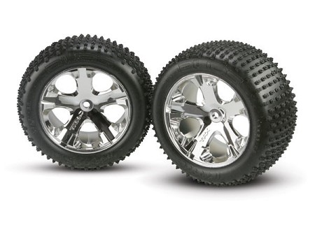 (2) Assembled Alias® Tires & All-Star Wheels, Chrome or Black Chrome (2.8") (Rear)