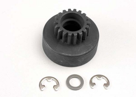 18T Clutch Bell/ 5x8x0.5mm Fiber Washers (2)/ 5mm E-Clips (2)
