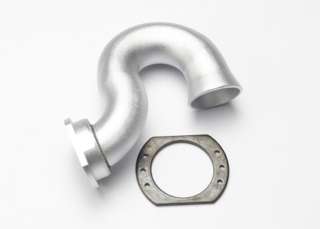 Exhaust Header (Tubular Aluminum, Silver-Anodized)/ Spring Mount (TRX® 2.5, 2.5R, 3.3)
