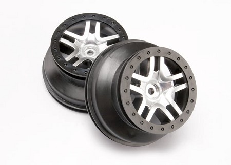 Wheels, SCT Split-Spoke, Chrome, Beadlock Style, Dual Profile (2.2" Outer, 3.0" Inner) (4WD Front/Rear, 2WD Rear) (2)