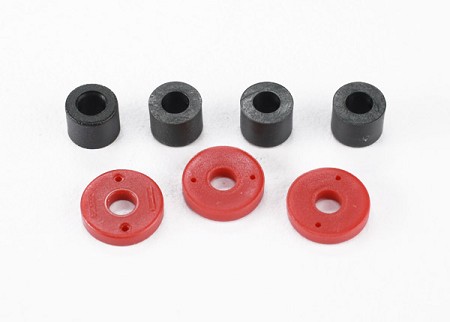 Damper Piston (2x0.5mm Hole, Red) (4)/ Travel Limiters (4)