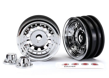 Wheels, 1.9", Chrome (2)/ Center Caps (2)/ Decal Sheet (Requires #8255A Extended Stub Axle)