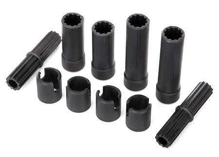 Center Half Shafts (Internal Splined, Front (2) & Internal Splined, Rear (2)/ External Splined (2)/ Pin Retainer (4)) (Plastic Parts Only)