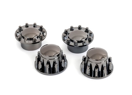 Center Caps, 2.2" TRX-6® Big Rig Wheels, Black Chrome (Front (2), Rear (2))
