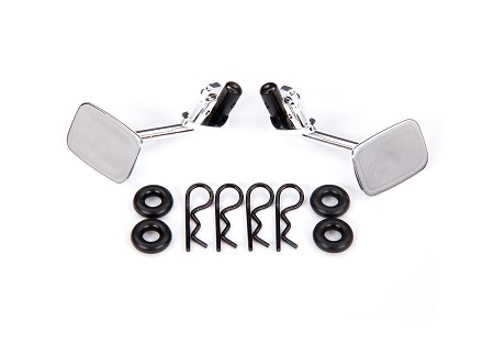 Chrome Side Mirrors, O-Rings & Body Clips (Fits 9112 Body)