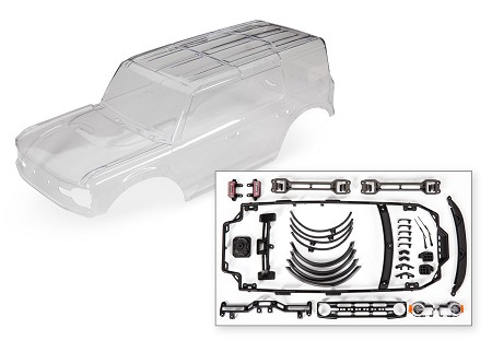Clear Ford® Bronco Body with Decals & Window Masks (Requires Painting)